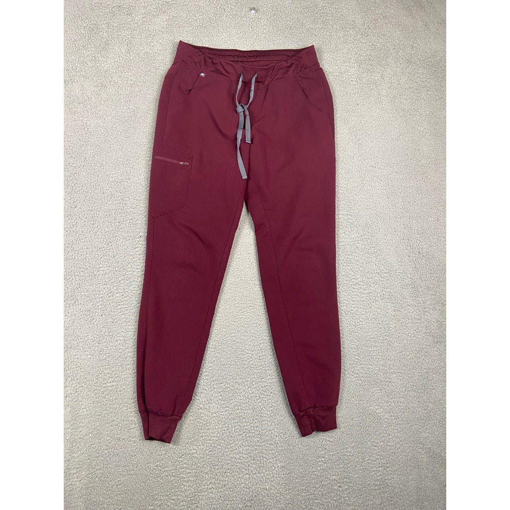 FIGS Zamora Jogger Scrub Pants Burgundy Maroon Technical Collection M/T
